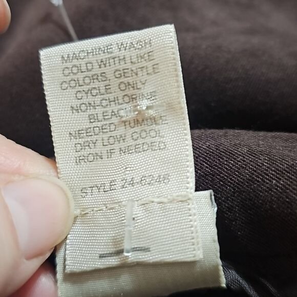 J. Jill Stretch Microsuede Dress Pants Sz 14 Brown High Waist Ankle Slit Neutral - Picture 9 of 13